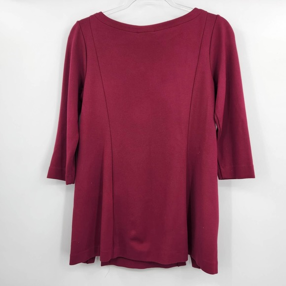 J.Jill Ponte Womens Tunic Top Small Petite Burgundy - Picture 6 of 6